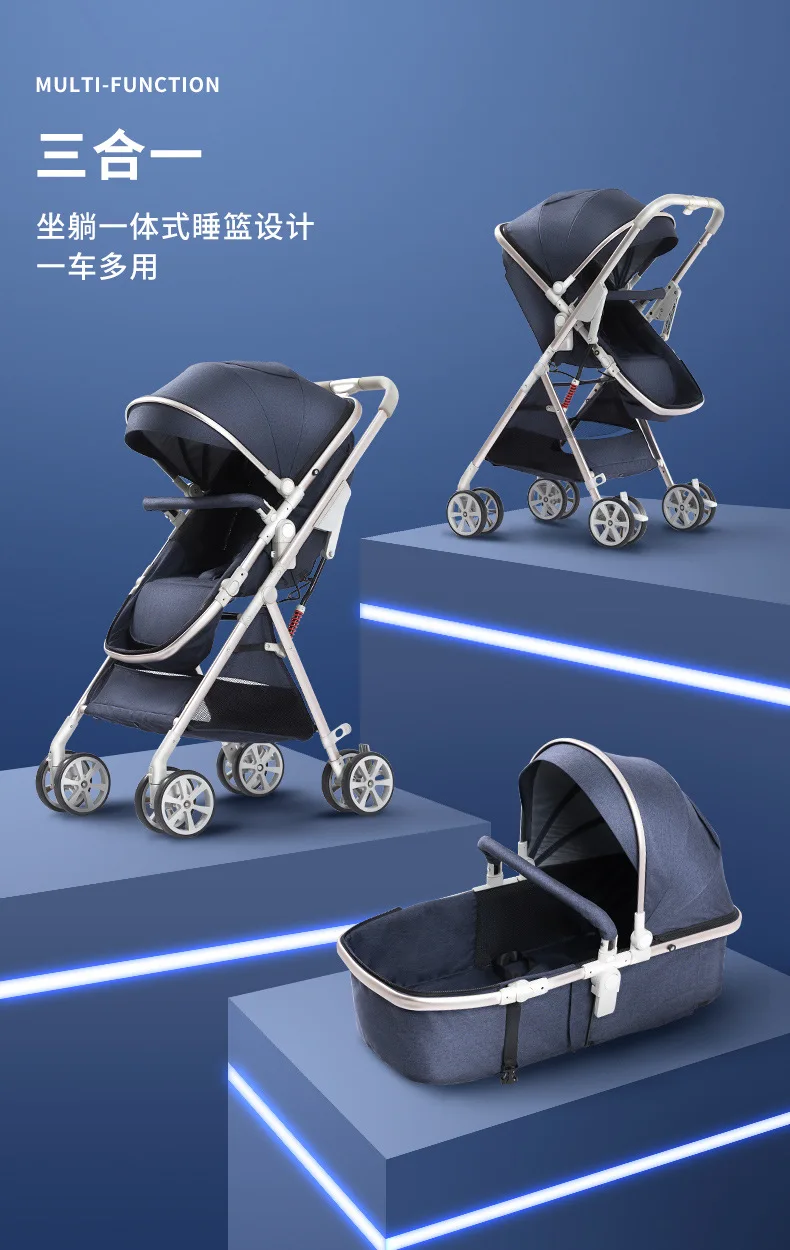 For Twins Baby Double strolleTwin baby stroller 2-in-1 detachable can sit light folding baby car safety Seat