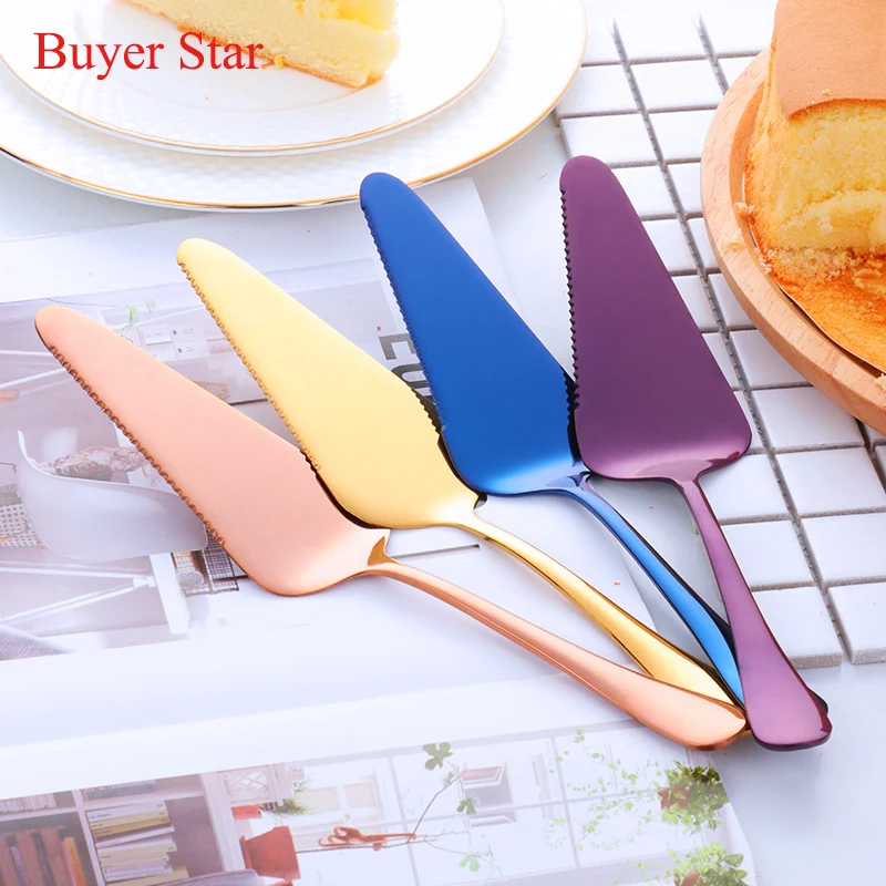 2PCS Stainless Steel Cake Shovel Golden Pizza Cheese Service tools Knife Baking Cooking Tools set bakeware metal Turner Divider