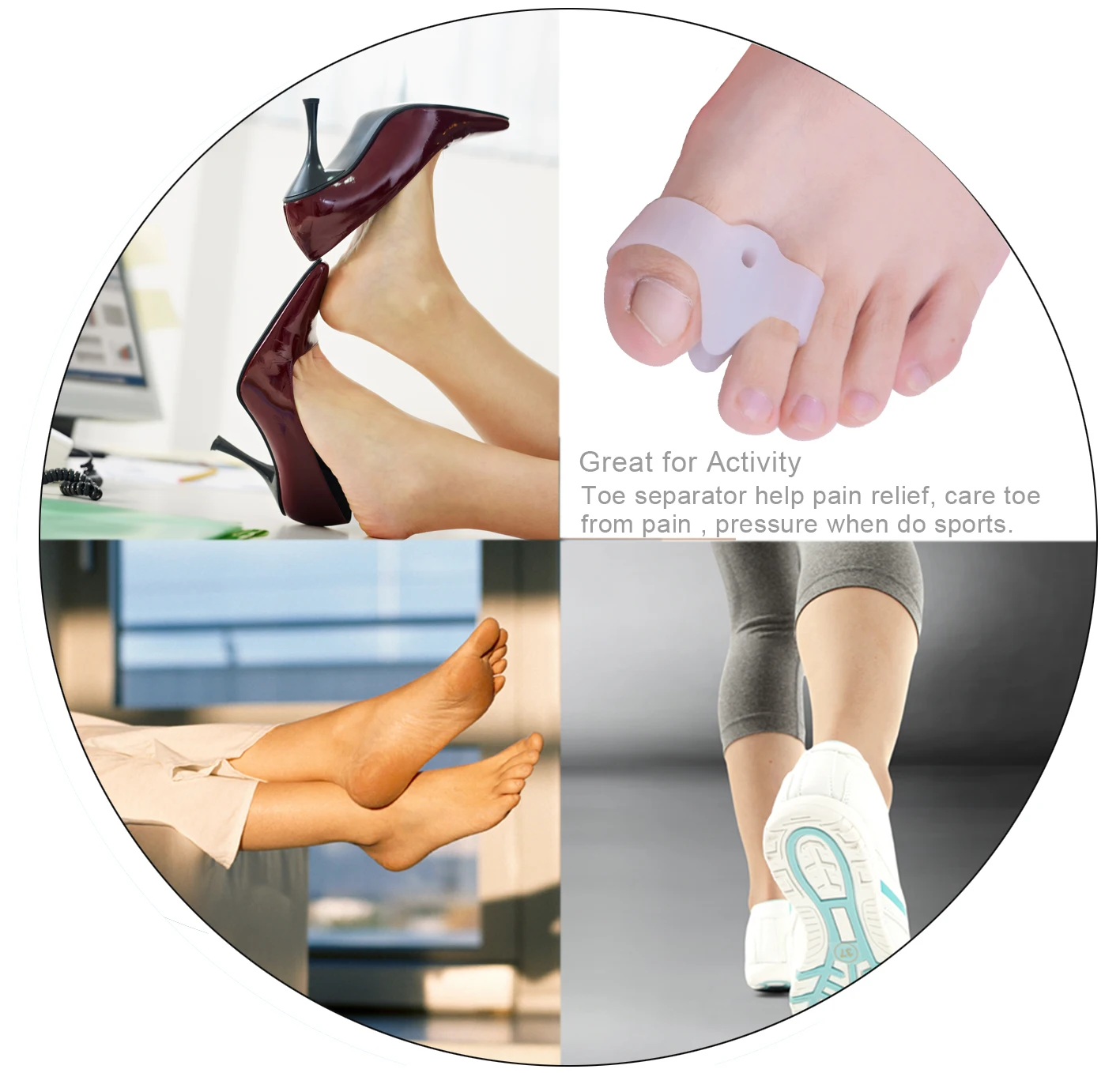 2pcs/pair Hallux Valgus Orthotics Toe Separator Corrector Bunion Adjuster Pain Relief Foot Care Foot Massager C1396 2pcs/pair Hallux Valgus Orthotics Toe Separator Corrector Bunion Adjuster Pain Relief Foot Care Foot Massager C1396