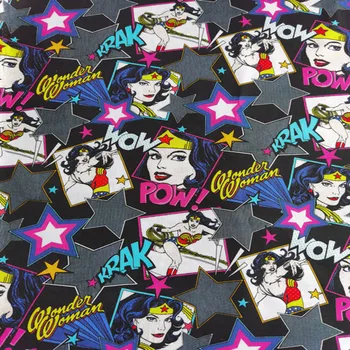 

Wonder Woman 100% Cotton Fabric for Girl Clothes Bedding Set Cushion Cover Backpacks DIY 140cm Width