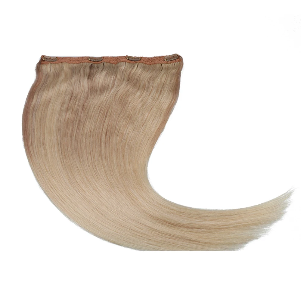 Russian One Piece Clip in Hair Extensions Human Hair 4 clips with lace 80g 100g-One Pieces for Women 14-24inch
