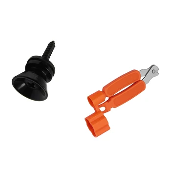 

1 Pcs 3 in 1 Function Bridge Pin Puller String Cutter String Peg Winder for Guitar Ukulele Stringed Instruments (Orange) & 2 Pcs