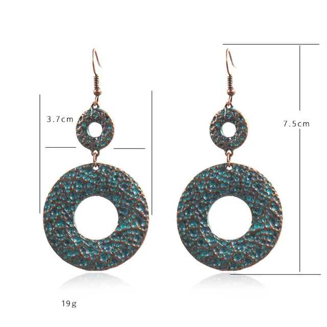 Exknl Fashion Vintage Drop Earrings For Women Alloy Crystal Ethnic Beads Boho Flower Earrings Colorful Dangle Earrings Jewelry 2241