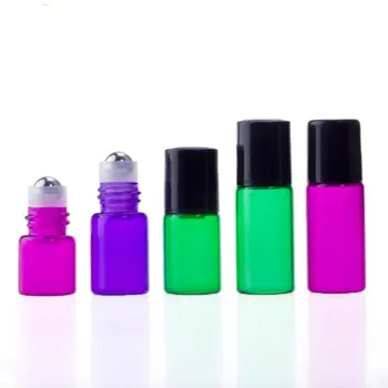 

1PCS 1ml 2ml 3ml Colorful Empty Oil Perfume Bottle Roller Ball Bottle Durable for Travel Gradient Color Thick Glass Cosmetic