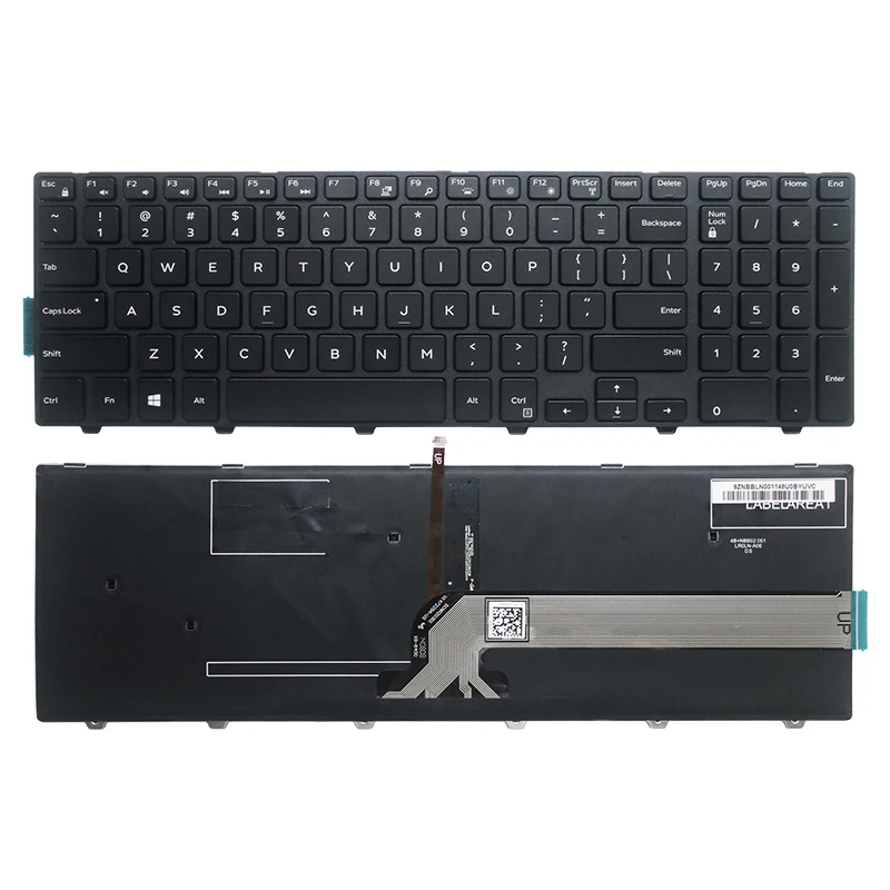 DELL 5547 键盘 US版本 白色背光 15-6-12 正反面