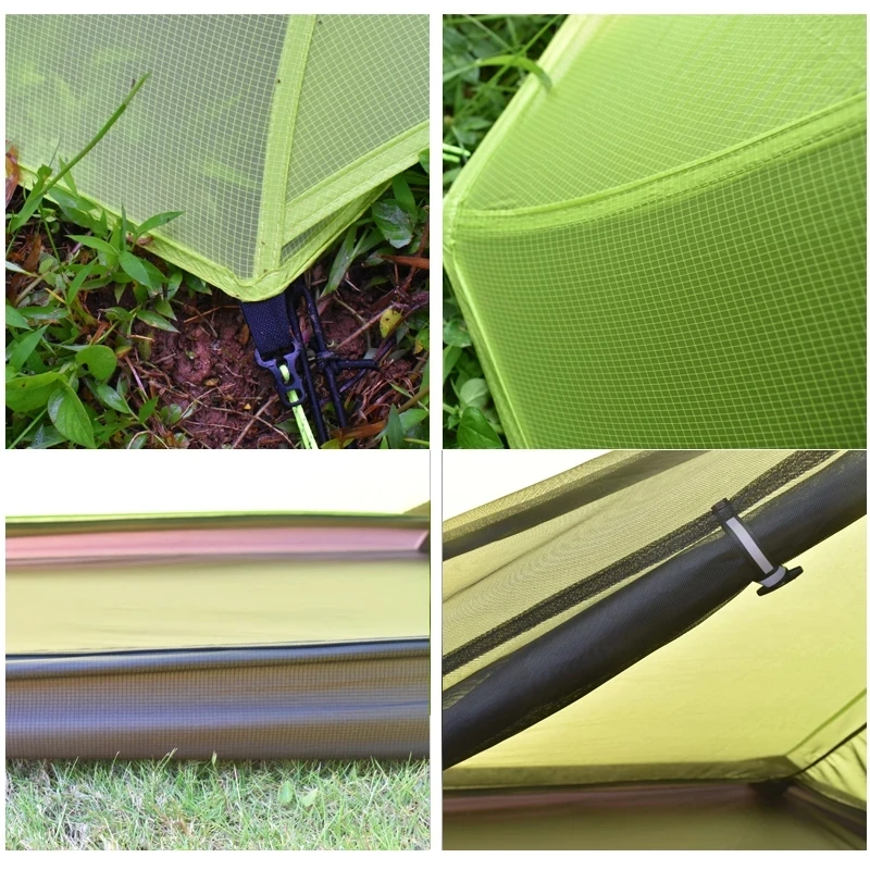 1 Person Oudoor Ultralight Camping Tent 3 Season Professional 20D Silnylon Rodless Tent camping tent portable tent