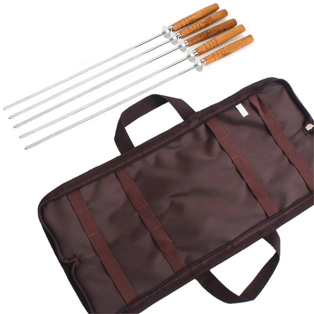 1 Sets Marshmallow BBQ Veggies Roasting , 16 Inch Stainless Steel Roasting Sticks With Wooden Handle BBQ Fork Kabob Skewers