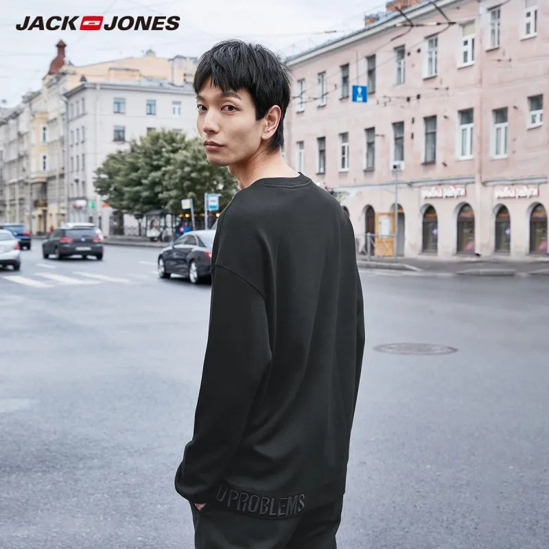 JackJones мужская вышивка круглый воротник пуловер Толстовка 219333520