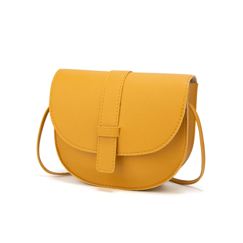 Одноцветная полукруглая сумка на одно плечо, модная сумка-мессенджер, мобильный кошелек для девушек, Лучшая распродажа-WT - Цвет: Цвет: желтый