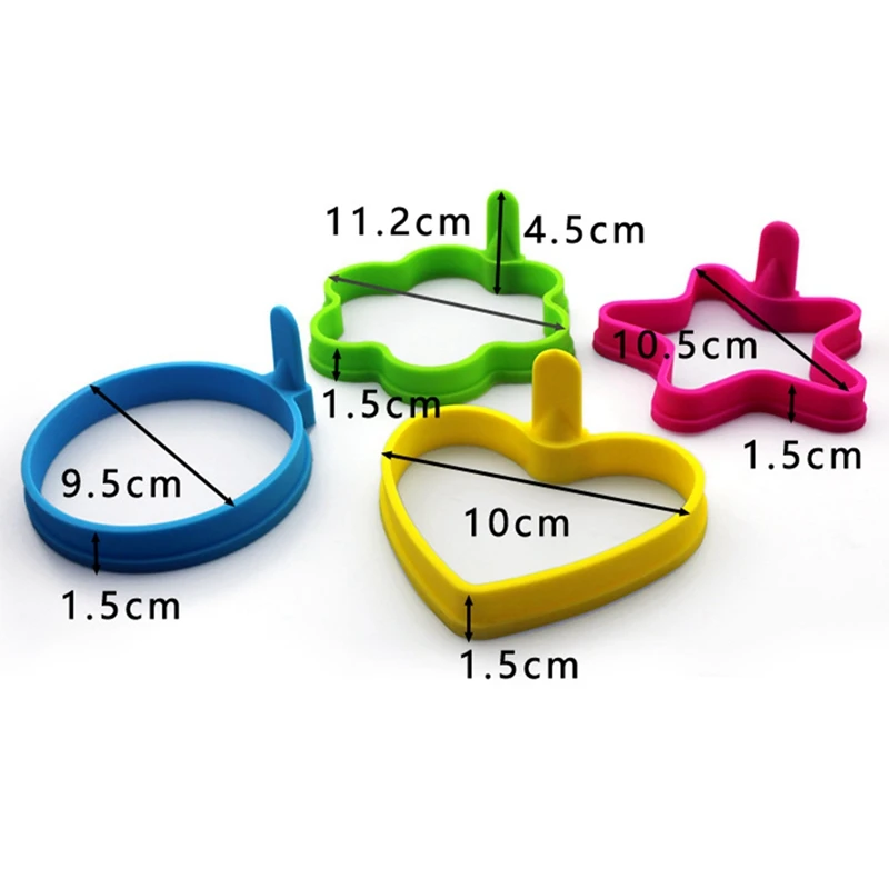 4 шт./компл. бытовой силиконовый яйцо кольцо антипригарное жареное яйцо формы для блинов производитель кольцо яйцо для кухни аксессуары