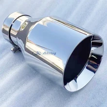 Stainless steel Single The flat edge universal  muffler tail throat Car modification  Exhaust pipe