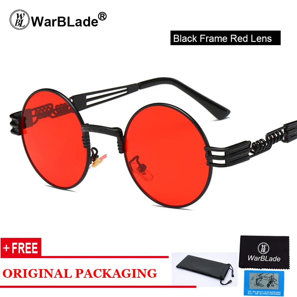 black red Бренд WarBLade дизайнерские классические круглые очки с полароидным стеклом мужские винтажные очки в ретро стиле водительские солнцезащитные очки женские - Цвет линз: black red