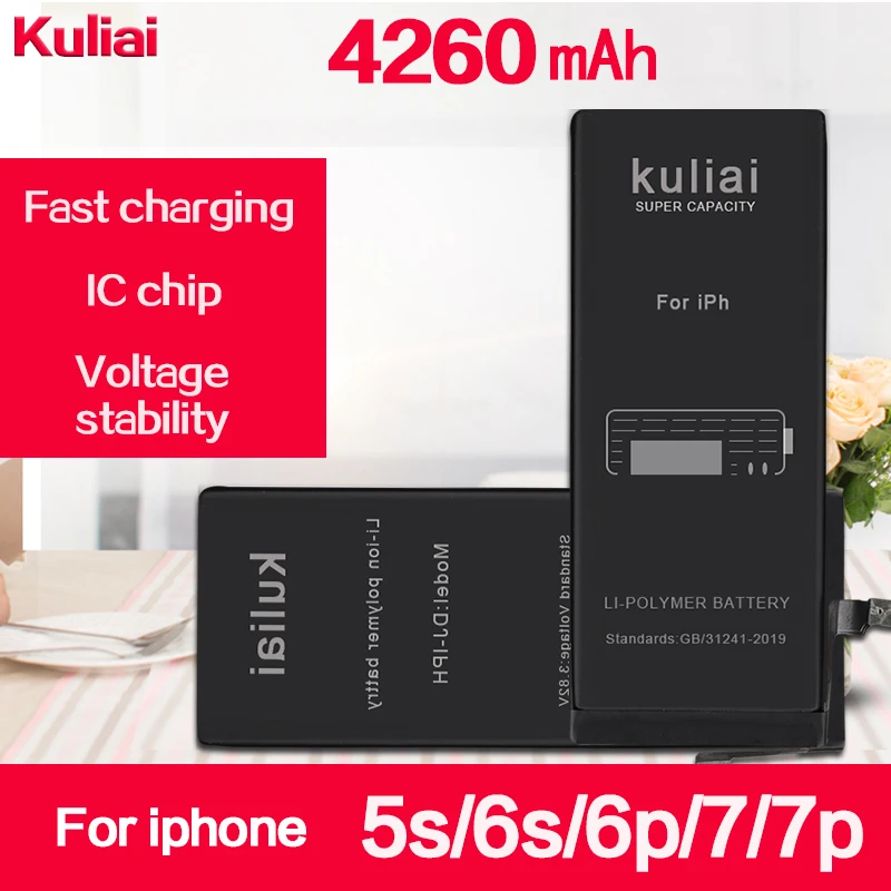 

Lithium Battery For Apple iPhone 6S 6 Plus 7 P 5S Replacement Batteries Internal Phone Bateria 4260mAh+ Free Tools