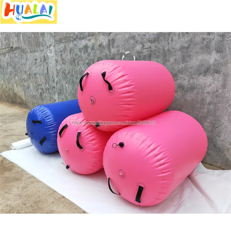 

Inflatable air roll Gymnastics Air Barrel exercise stabilizers training tumble beam sports game PVC 110X75cm with pump for sale