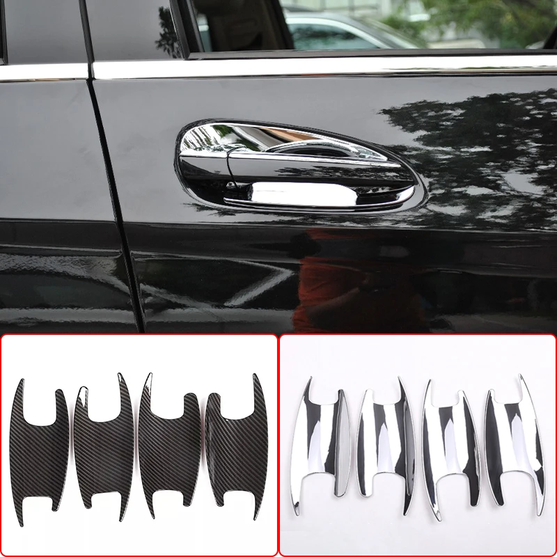 For Mercedes Benz E-Class W213 C-Class W205 GLC X253 2016-19 ABS Carbon Outer Door Handle Bowl Protection Cover Car Accessories |