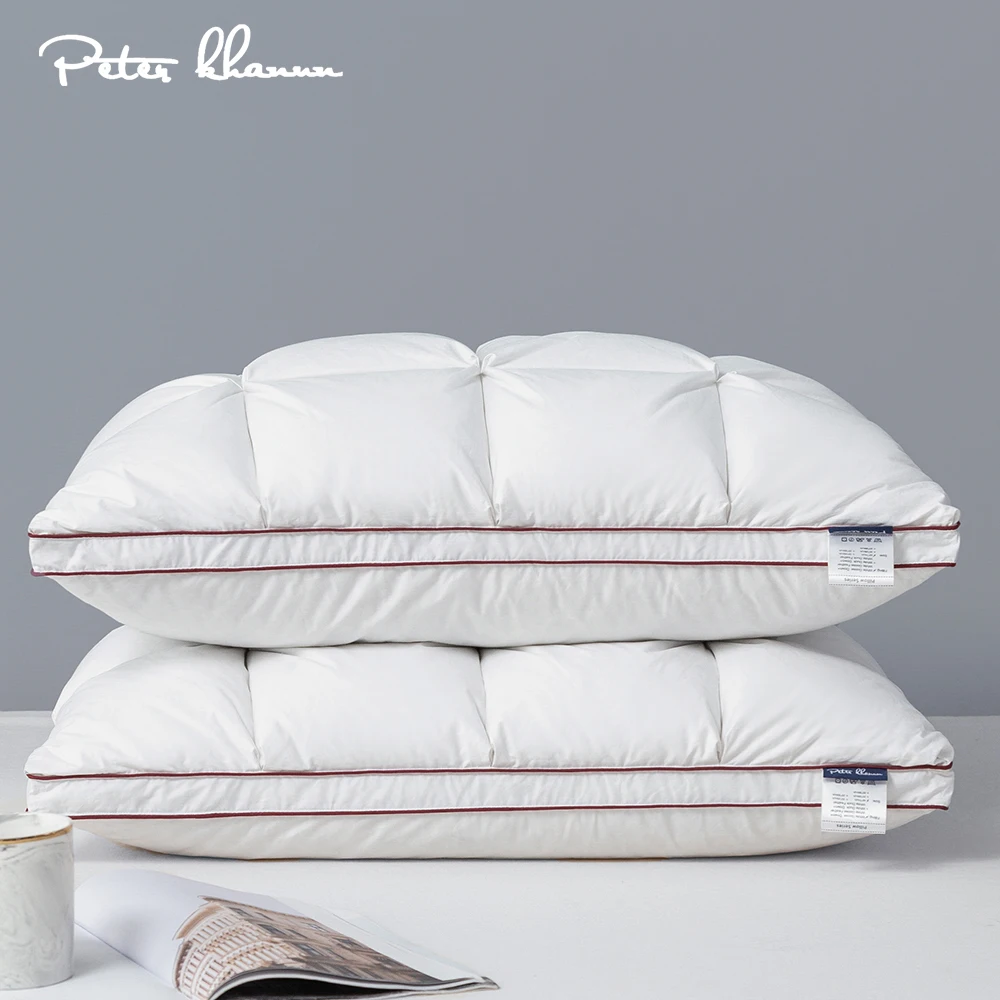 Hot Sale Feather-Pillows Sleeping-Bed Bread Home-Textile White-Duck/Goose-Down Design Khanun Peter 32589485680