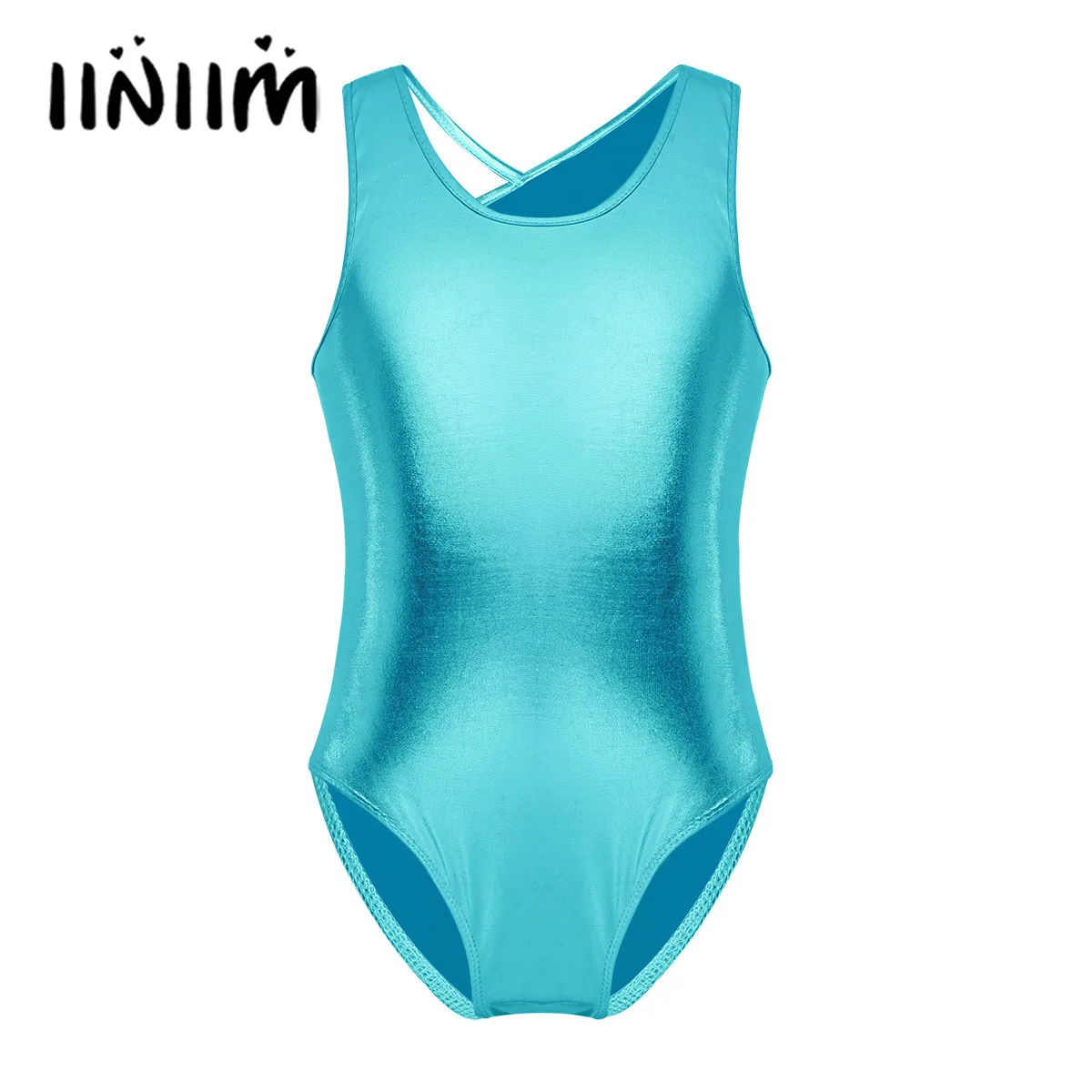 

Children Girls Ballerina Costumes Dancewear Open Back with Straps Ballet Dance Class Wear Gymnastics Leotard Bodysuit for Kids