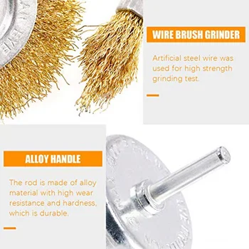 

1/4-Inch Shank Wire wheel brush Abrasion-resistant Assortment 8pcs Set Drill Bit
