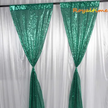 

Royaltime 2x8ft Christmas Green Sequin Backdrop Party Wedding Photo Booth Background Decor Sequin Curtains Drape Sequin Panels