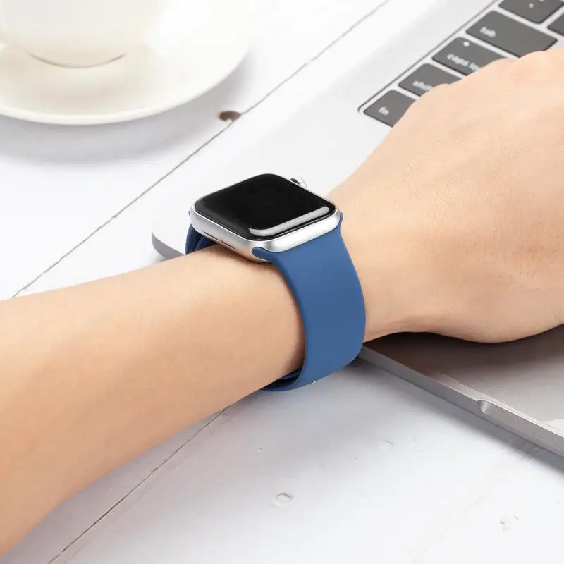Ремешок для Apple Watch 38 мм 40 мм 42 мм 44 мм силиконовый ремешок IWatch Замена для Apple Watch серии 4,3, 2 38 мм 44 мм 81009