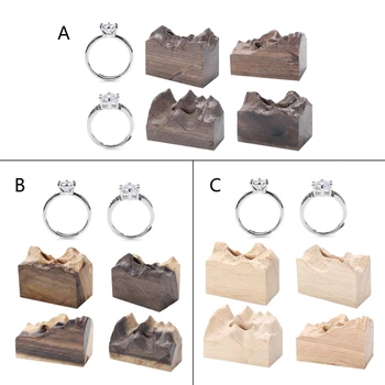 

6Pcs DIY Resin Epoxy Art Craft Ring Pendant Wooden Tray Kit Resin Sandalwood Home Decor Wood Material Resin Art Crafts