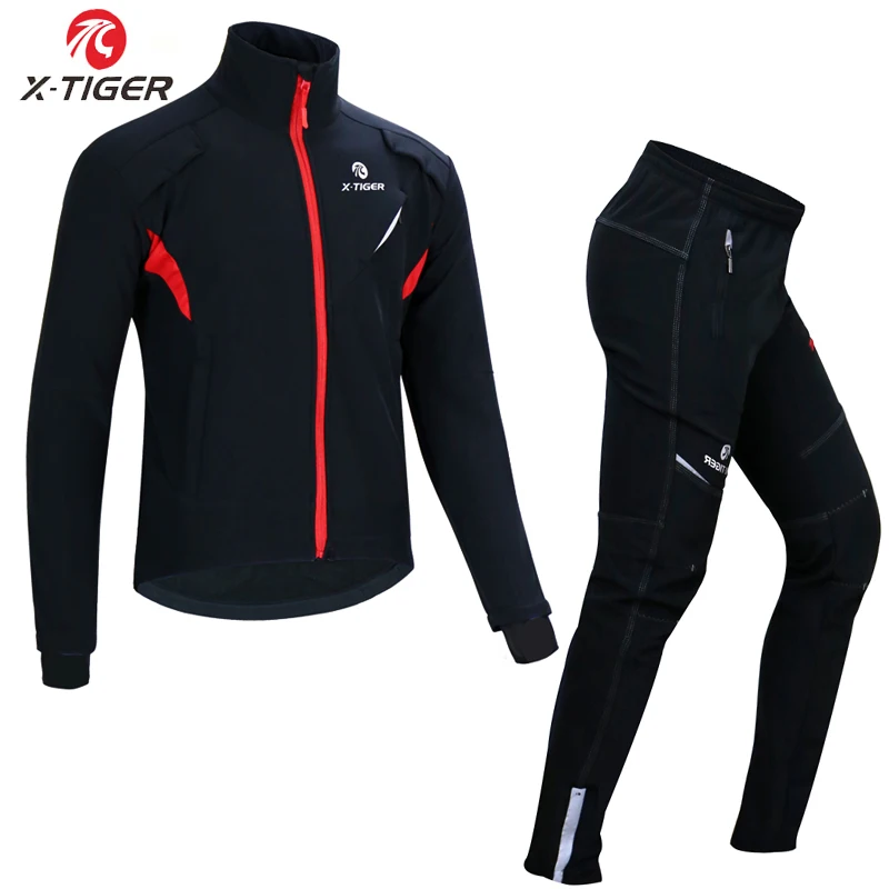 X-TIGER Waterproof Windproof Cycling Jacket Winter Fleece Thermal Cycling Coat Reflective Bicycle Clothing Mountain Bike Jerseys
