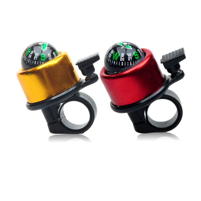 2-in-1 Multi-function Aluminum Alloy Bicycle Bell with Compass Guide Ball Mountain Road Bike Handlebar Bell Crisp Sound N66