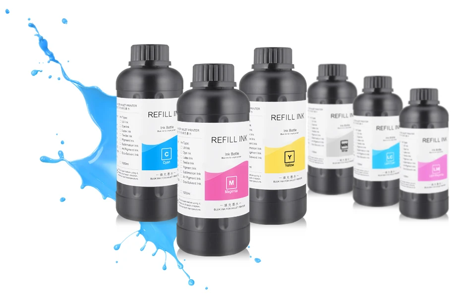 Cabeça de Impressão para Epson uv para Dx4 Cores Conjunto Led Tinta Dx5 Dx6 Dx7 1390 R1800 R1900 4880 7880 9880 Impressora uv bk c m y wh go 500 ml 6 - 2 High Quality Computador e Escritório