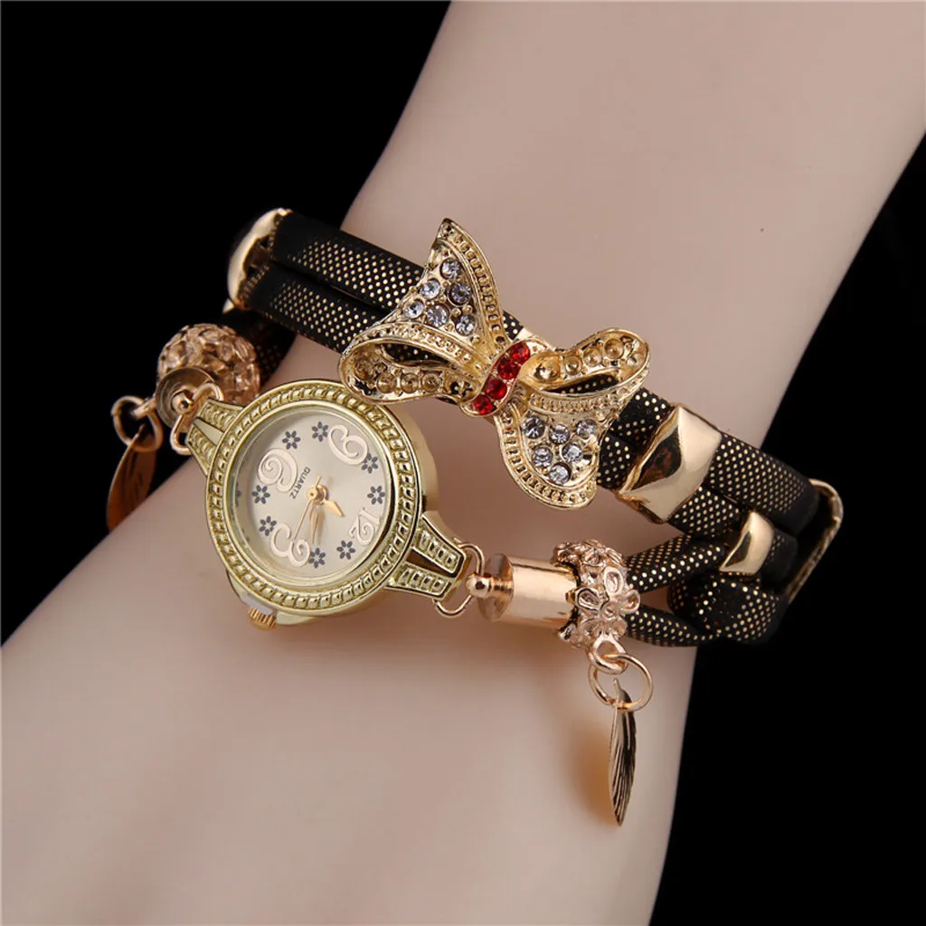 Женские часы люксовый бренд бабочка ретро Стразы браслет часы женские прекрасные свадебные кварцевые часы Relogio Feminino