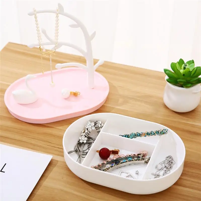 

Swan Jewelry Storage Rack Plastic Jewelry Holder Display Stand For Necklace Bracelet Jewelry Packing and Display(Pink)