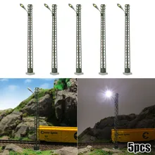 

5Pcs Model Railway Lights 3V Building Lattice Mast Light Gauge H0 Layout LED Lamp Decorative Stakes Garden Decoration Outdoor