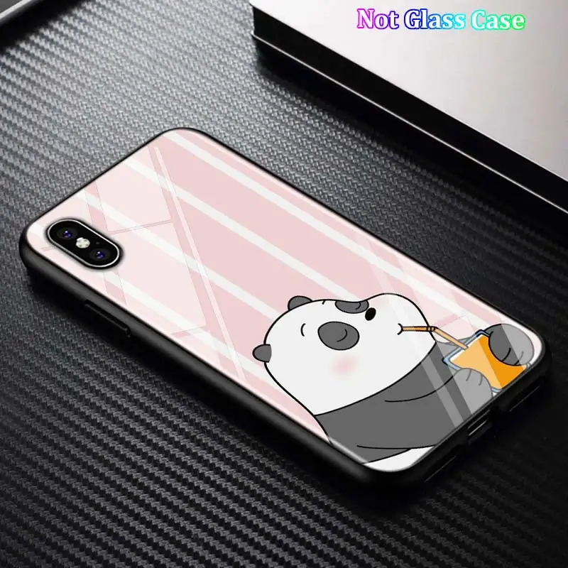 Black Cover Cute Bare Bears for iPhone 11 11Pro X XR XS Max for iPhone 8 7 6 6S Plus 5S 5 SE Glossy Phone Case - Цвет: Style 14