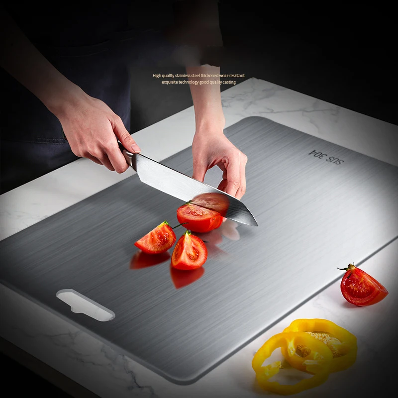 

304 Multi-Function Stainless Steel Cutting Board Home Kitchen Rectangular Board Chopping Board Kneading Dough Cutting Board