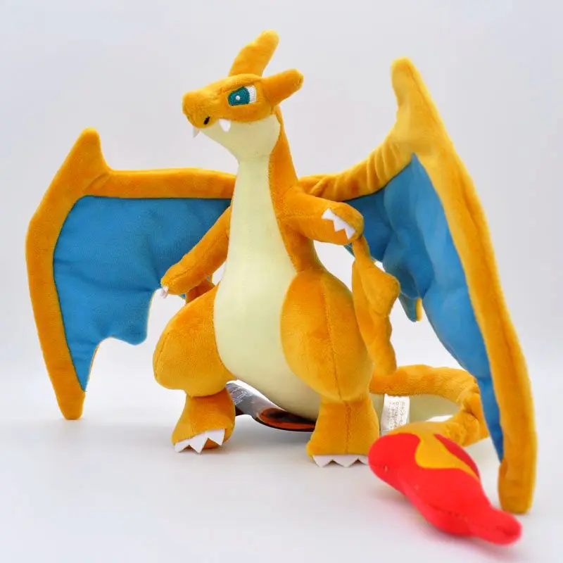 Novo preto charizard brinquedo de pelúcia pokemon peluche enchido boneca  charmander charmeleon evolução dragão presente para crianças - AliExpress