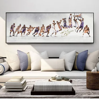 

Kobe Bryant Shoot Basketball Superstar Posters And Prints Large Size Canvas Painting On Wall Art Decor Picture For Living Room