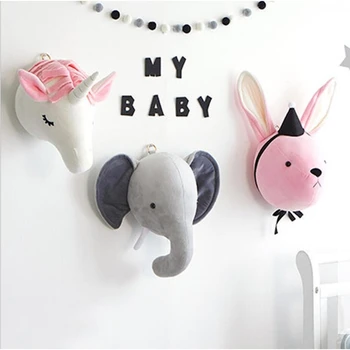 

Elephant Pillow Baby Room Decoration Plush Toys Infant Kids Rabbit Baby Bedding sleep toys doll Boy bunny baby room wall hanging