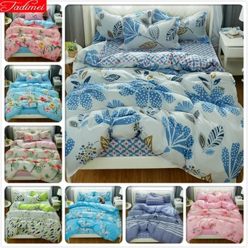 

Blue Floral Pattern Duvet Cover 3/4pcs Bedding Set Adult Kids Child Soft Bed Linen Bedspreads Single Full Double Queen King Size