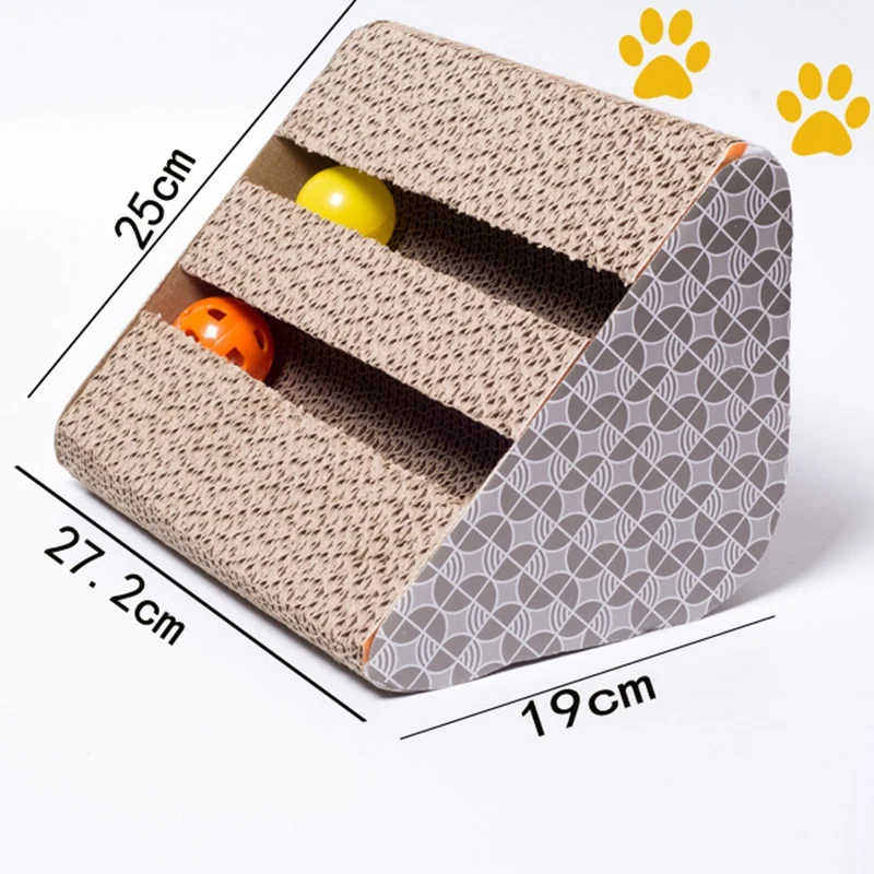 Когтеточка клиновидный гофрированный картон натуральный Когтеточка для кошек вырезы игрушки для кошек мяч-ABUX
