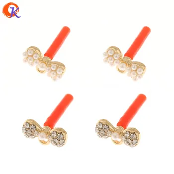 

Cordial Design 50Pcs 6*11MM Jewelry Accessories/Earring Stud/Bowknot Shape/DIY Making/Imitation Pearl/Hand Made/Earring Findings