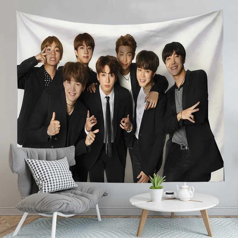 Kpop Star Bangtan Tapestry GOT7 JB Jr Bambam Mark Youngjae Tapestries Wall Hanging Rugs Dorm Decor Blanket | Дом и сад
