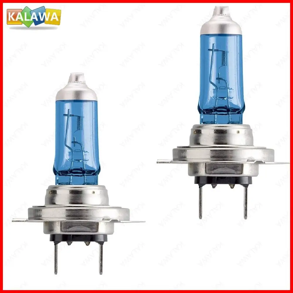 Luz antiniebla para coche, bombilla halógena H7 de cristal azul para automóvil, 55W, 100W, 12V, H4, H1, H3, 2 uds.