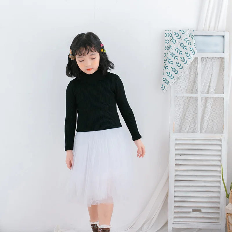 

Kids' Sweater 2019 Autumn And Winter New Style Base Crew Neck Stripes Sweater Girls Pullover Fashion Children Cotton Knitwear