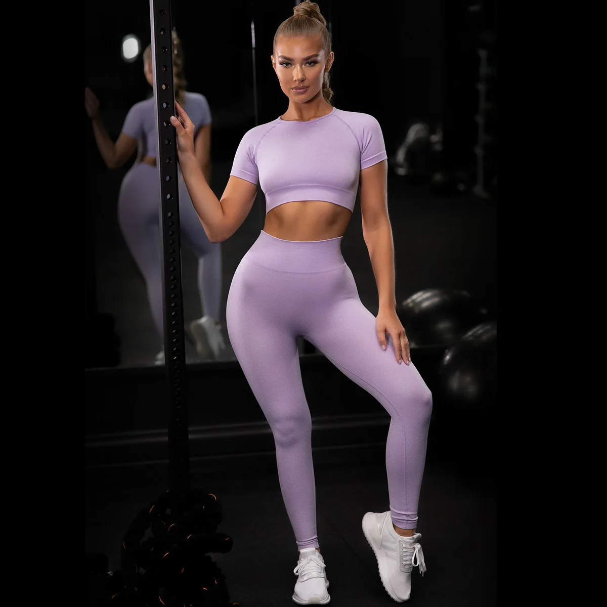 

2020 New Style Active Wear Women Workout Set for Women Yoga Pants Fitness Sports Yoga Clothes Two-Piece Set Leggings Sport Set