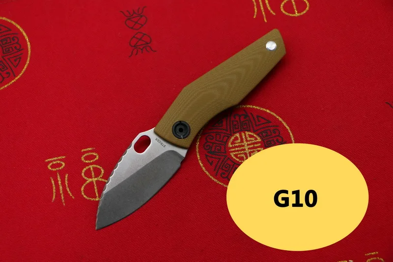 brown G10 LOVOCOO SJ75 складной нож в горячую полоску D2 лезвие G10+ титановая ручка для кемпинга охоты на открытом воздухе тактические ножи для фруктов Карманный edc-инструмент - Color: brown G10