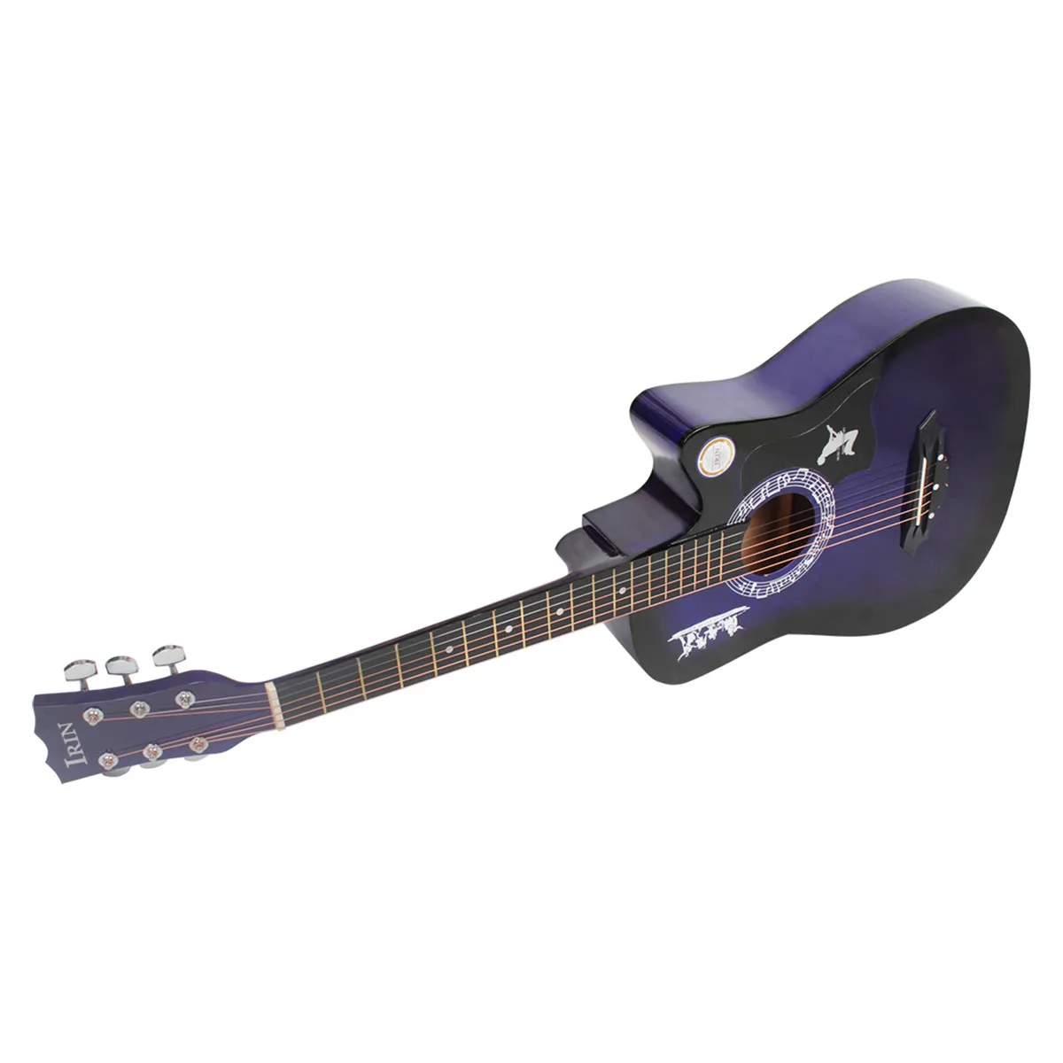 38 дюймов гитара акустическая народная гитара для начинающих 6 струн Липа с гитарным корпусом Stra тюнер палочки стальные струны - Цвет: Сливовый