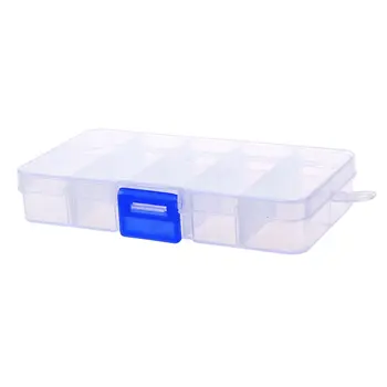 

Clear Compartments False Nail Art Tips Storage Box Case