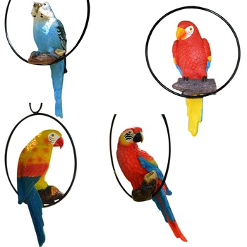

Simulation Resin Parrot Home Decoration Handicrafts Creative Animal Bird Model Garden and Wedding Decoration Gift
