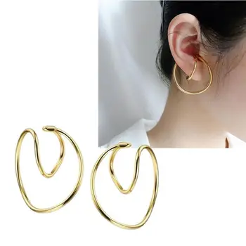 

2020 New Geometric Irregular Twisted Curve Ear Clips Cartilage Earring Cuffs Non Piercing Earrings Women Fashion Jewelry