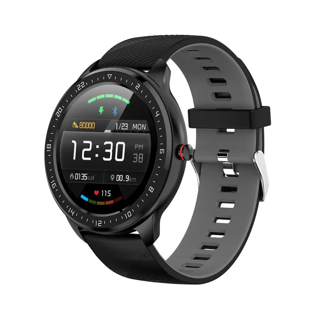 Torntisc Sport Smart Watch Men Full Round Full touch Dynamic Heart Rate Sleep Monitoring Smart Bracelet Waterproof IP68 VS L8 L5 - Цвет: Серый