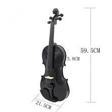 

Violin 4/4 Full Size Black Acoustic Violin Fiddle with Case & Bow & Rosin for Violin Beginner Stringed Instruments